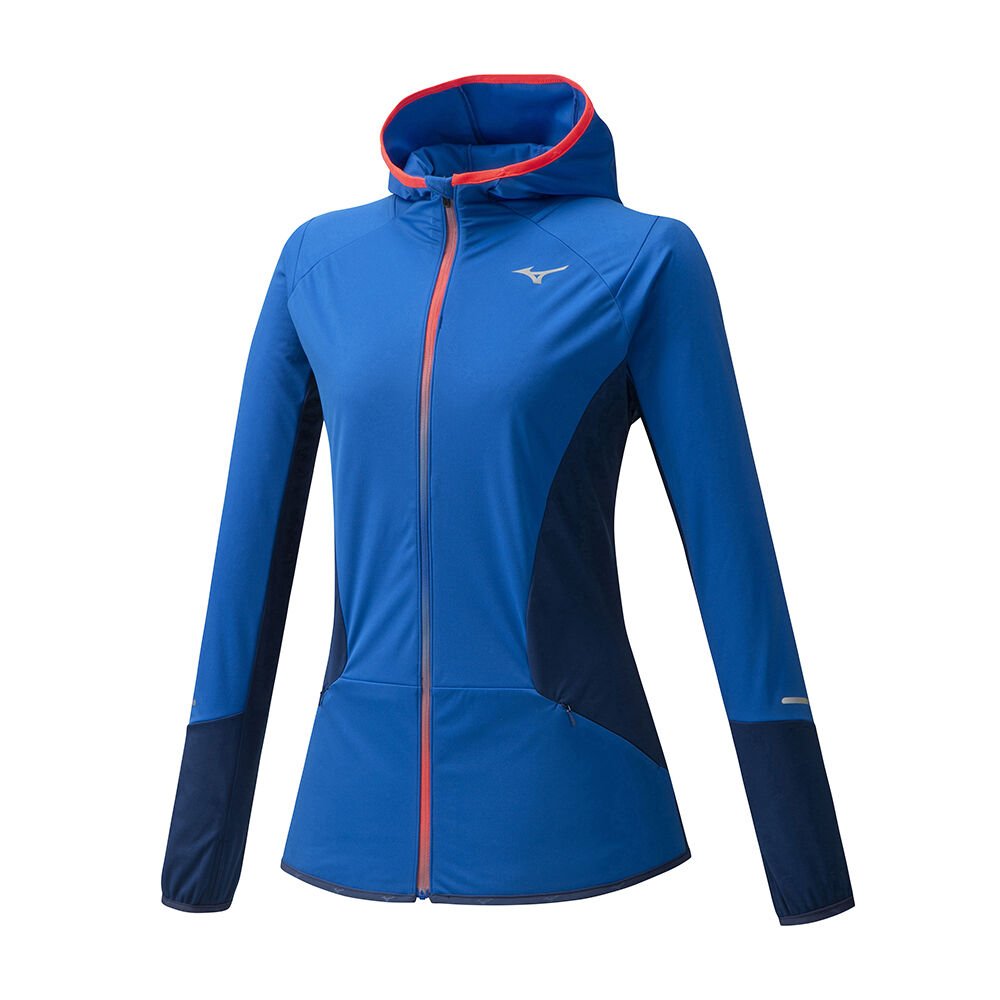 Womens Mizuno Hybrid BT Running Hoodie Blue Philippines (OQBEWR819)